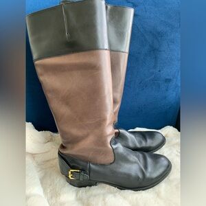 Ralph Lauren Black and Brown Leather Riding Boots